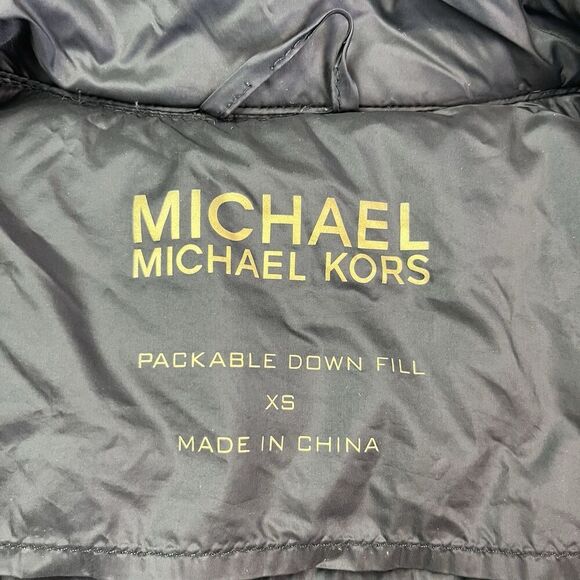 Michael Kors Packable Down Fill Long Coat Puffer Jacket Womens XS Quilted Travel - Picture 5 of 15